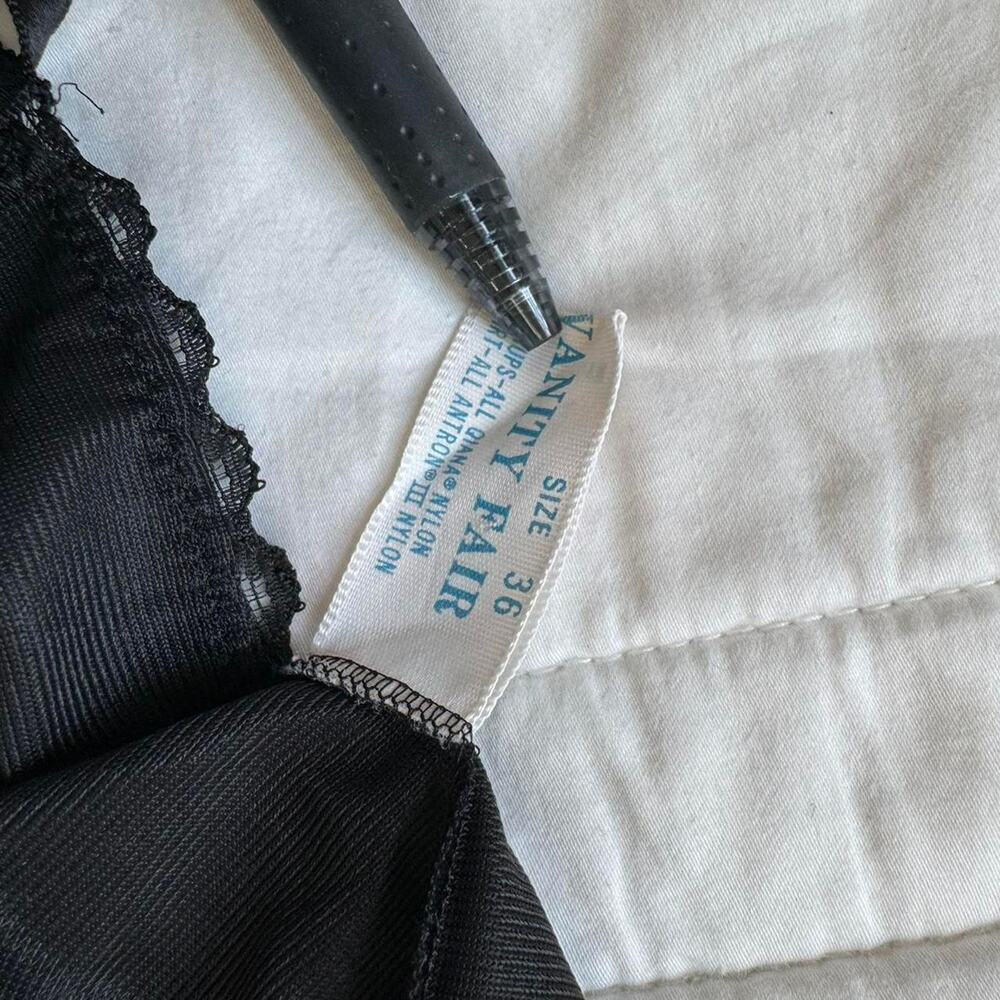 Vintage 70s 80s black lace slip dress sz 36 dainty babydoll fairy victorian - Picture 8 of 8